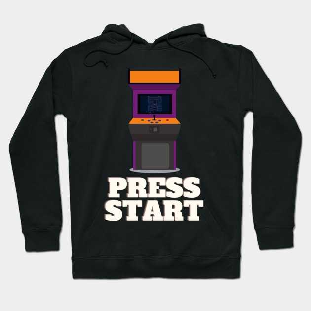 Press Start Arcade Gamer Apparel Hoodie by Topher's Emporium